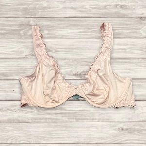 Aerie 32D Happy Unlined Bra light pink/beige